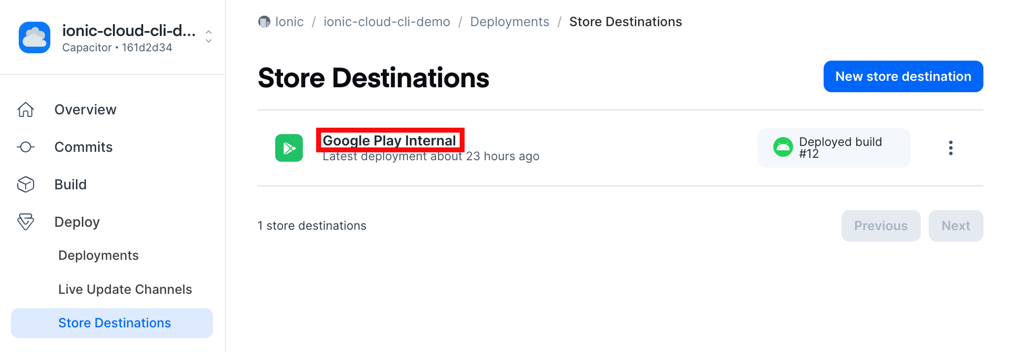 Appflow Destination