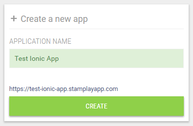 Create Stamplay App