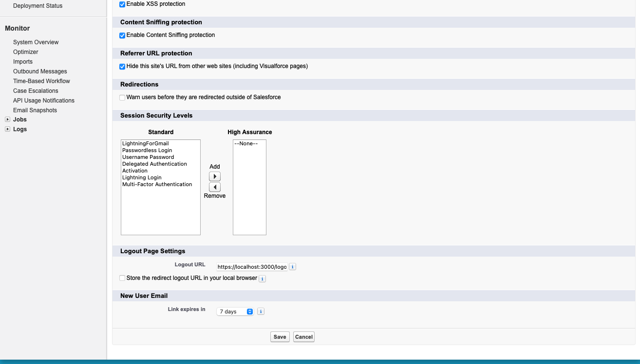 Set Logout URL at Organization Level